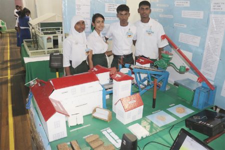 Students of the Abram Zuil Secondary School with their winning project