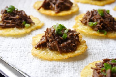 Tostones with Shredded Stewed Beef (Photo by Cynthia Nelson) 