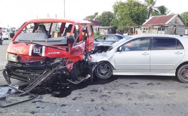 The vehicles involved in the collision