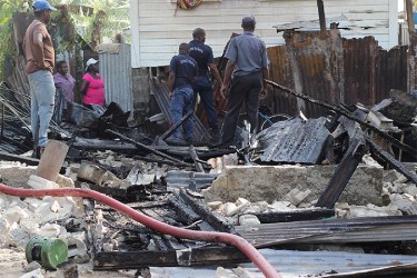 The rubble after the fire.  