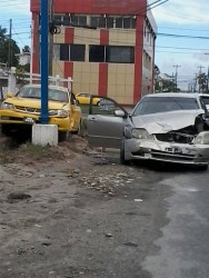 The two cars after the crash 