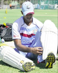 Shiv Chanderpaul during West Indies training session at St George’s Park, Port Elizabeth yesterday. WICB Media Photo/Philip Spooner 