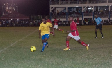 Action  in the game between Pele and Riddim Squad