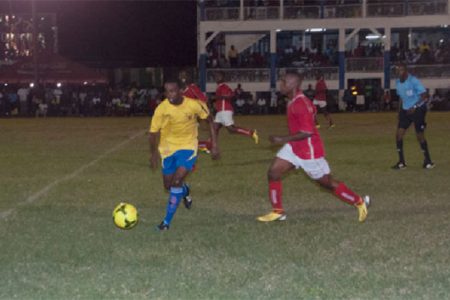 Action  in the game between Pele and Riddim Squad