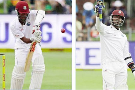 Kraigg Brathwaite, left and Marlon Samuels yesterday stroked unbeaten half centuries to rescue the West Indies after South Africa’s Morne Morkel had threatened to induce a calypso-type collapse with two wickets in two balls.