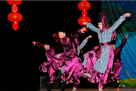 Chinese acrobats going through one of their acts at the National Cultural Centre yesterday. (GINA photo)