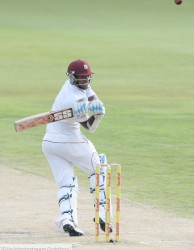  Left-hander Leon Johnson hooks during the third day’s play on Friday. (Photo courtesy WICB Media)