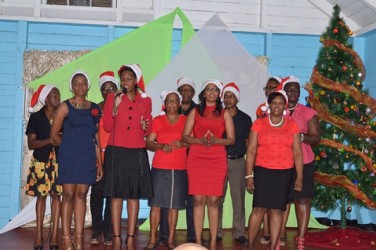 NCN’s Choir caroling at the Palms Geriatric home (GINA photo)