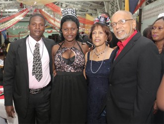 Guyanese celebrating the New Year with President Donald Ramotar and the First Lady at the GDF ball.  