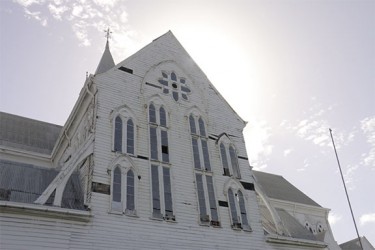 The damage to the northern side of the Cathedral. (Arian Browne photo) 