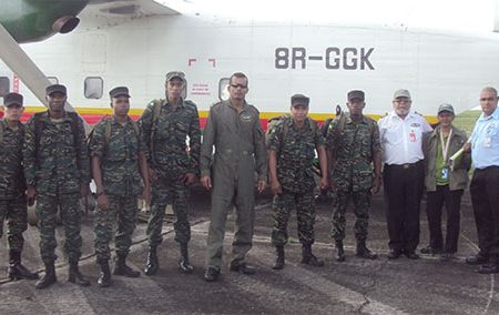 Special Forces ranks with GCAA officials at Timehri.  (GCAA photo)