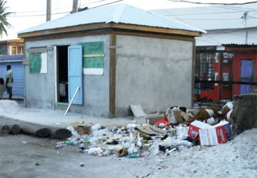 The Linden Town Council gave permission for this shop to be built virtually in the garbage dump at the front of the Mackenzie Municipal Market. 