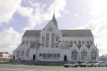 Next up for rehabilitation, the north wall of the St George’s Cathedral (Photo by Arian Browne) 