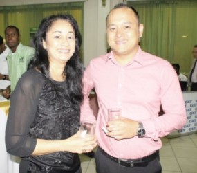 Managers Karen Fong Sang (left) and Wayne Martoredjo of the Surinamese company NVVSH United. 