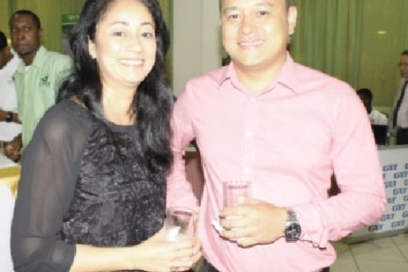 Managers Karen Fong Sang (left) and Wayne Martoredjo of the Surinamese company NVVSH United. 