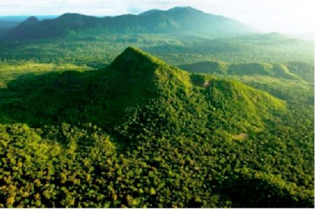 A view of the Kanuku Mountains from the cover of the Kunuku Mountain Protected Area Management Plan 2015-2019. 