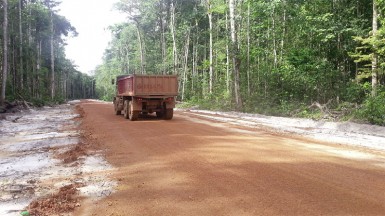  A section of the Amaila Falls Access Road. (Works Ministry photo)