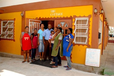 Sven and Jewel Wills (centre) owners of The Cottage Restaurant and Café with support staff outside the premises earlier this week 