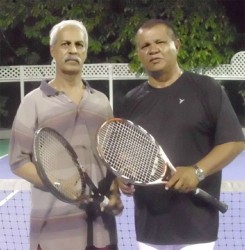 Godfrey Lowden (R) and Omar Persaud (L) men’s O35 champions. 