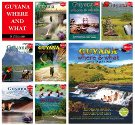 The eight covers of Guyana Where & What (Photo compliments of Gems Inc) 