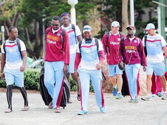 The West Indies World Cup cricket team arrives for training at Waverley Oval today. Picture: Carly Earl. (Australia’s Daily Telegraph) 