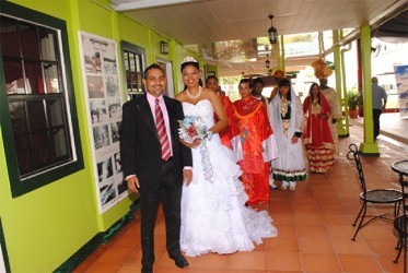 Different cultures: Some of the wedding ensembles on display at the Roraima Duke Lodge earlier this week at the launch of the Roraima Airways Seventh Wedding Expo. 