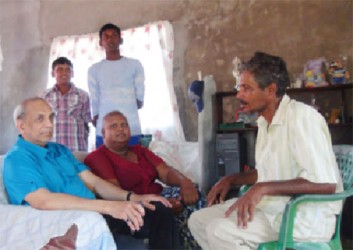 Cancer patient, Savitri Ramnarine with Majeed Sharif (left) and her family   