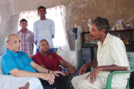 Cancer patient, Savitri Ramnarine with Majeed Sharif (left) and her family
 