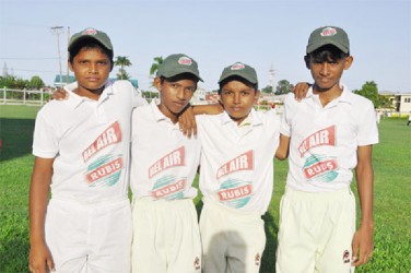 Bel Air Rubis top performers from left - Shivnanand Gosein, Andrew Samaroo, Michael Pooran and  Damien Mohamed