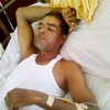 Danny Narayan in his hospital bed at Suddie
