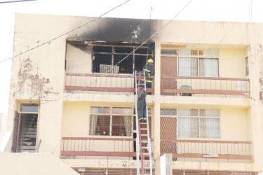 The charred apartment.