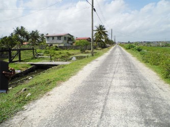 One of the asphalted streets in the village