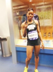 Brenessa Thompson is upbeat after her win Saturday at the Millrose Games.