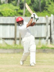 Opener Robin Williams drives down the ground during his match-winning half-century  