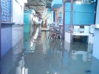 A section of the flooded Stabroek Market 