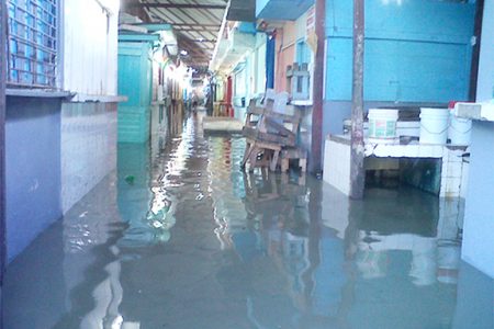 A section of the flooded Stabroek Market
