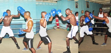 Dexter ‘The Cobra’ Gonsalves training yesterday. (Orlando Charles photo)