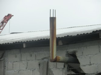 One of the chimneys at the Single Food Export factory. 