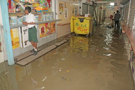 The Stabroek  Market was again flooded as a result of today’s high tide.