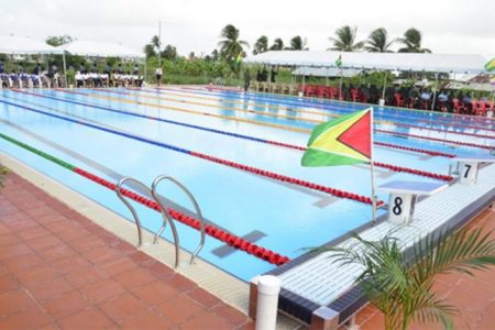 The newly commissioned warm-up swimming pool at the National Aquatic Centre, Liliendaal (GINA photo)