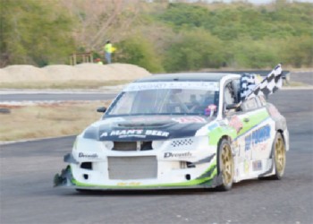 Stephen Vieira in action during the first leg of Caribbean Motor Racing Championships (CMRC) which was staged over the weekend in Jamaica at Jamwest Speedway in Westmoreland.