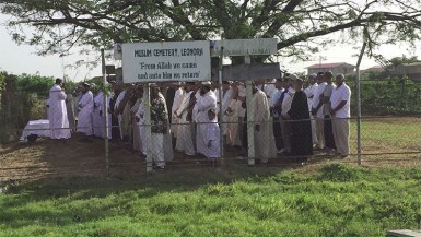 The funeral prayer in progress 