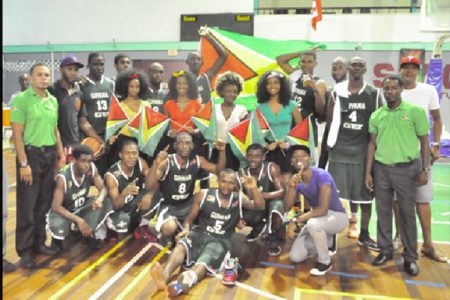  The victorious Guyana male basketball team