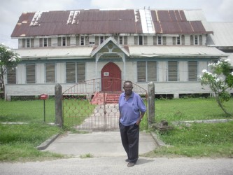 Louis Johnson in front of St. Anne’s Anglican Church