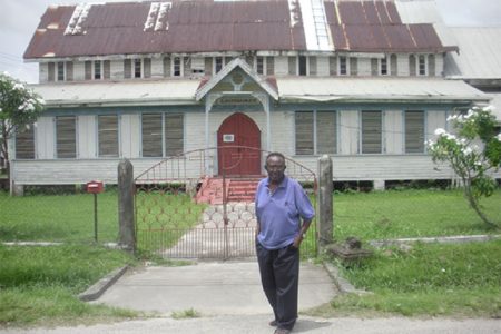 Louis Johnson in front of St. Anne’s Anglican Church