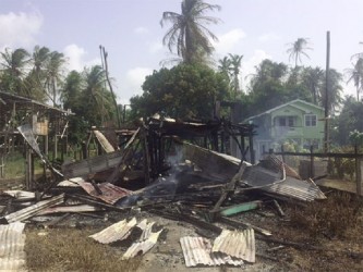 The remains of Rajnarine Persaud’s house