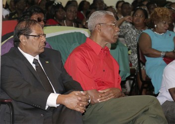 Presidential candidate of the APNU+AFC coalition David Granger (right) and his Prime Ministerial candidate Moses Nagamootoo.  