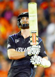 Man of the match Grant Elliott is a picture of relief after powering New Zealand to their first World Cup final with an unbeaten knock of 84 yesterday. 