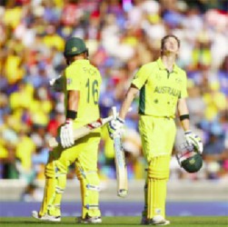 Steve Smith’s 105, off 93 balls, was the centrepiece of Australia’s 328 for 7. (ICC website) 