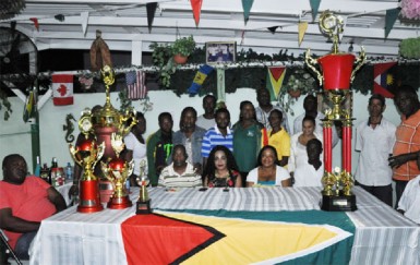 Some of the participants at Wednesday’s launch of the international dominoes competition. President of the Georgetown Dominoes Competition Faye Joseph is seated second from left. 